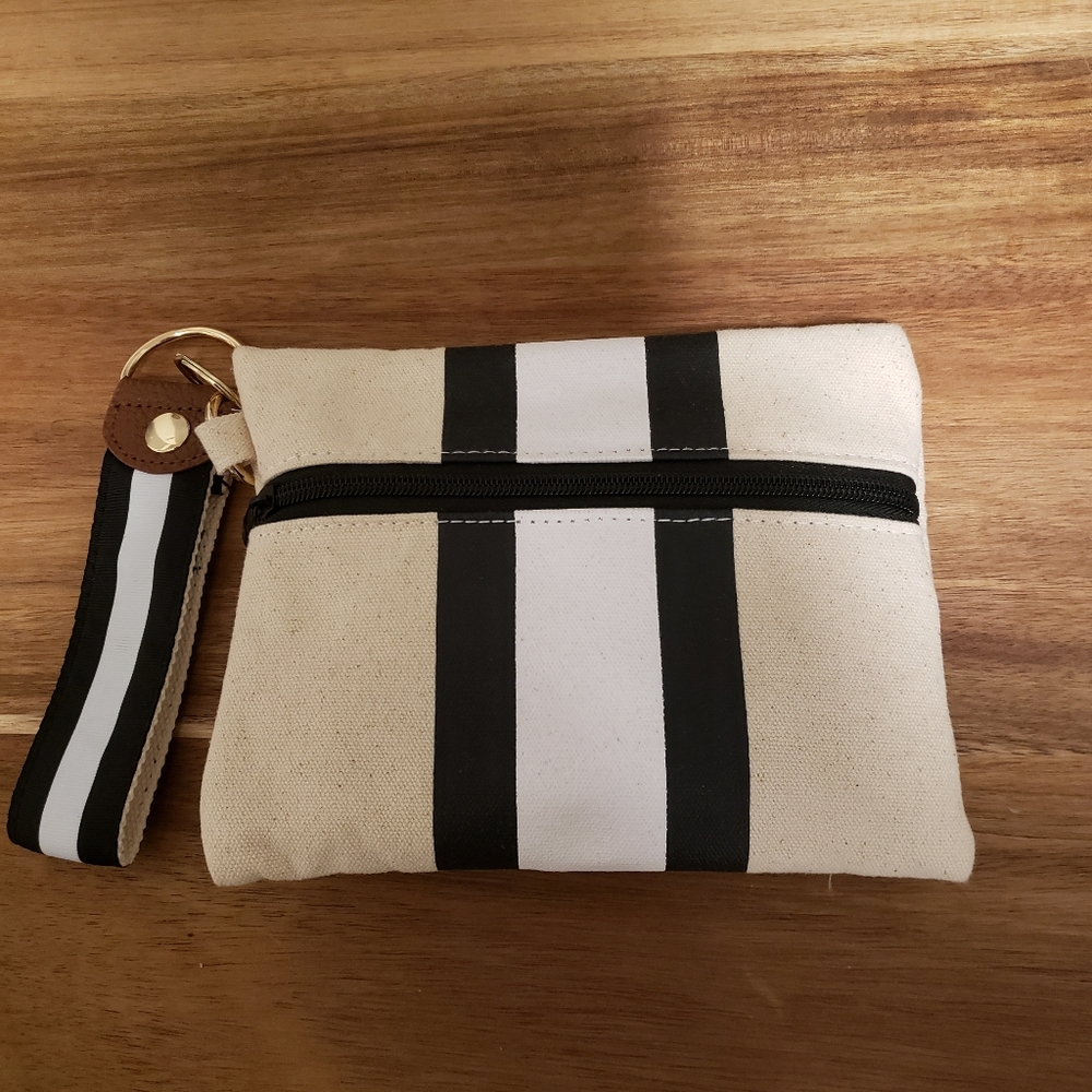 Stylish Black and White Wristlet Clutch
